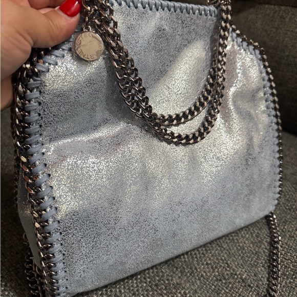 Stella McCartney Silver Shoulder Bag with Chain Detail - Picture 1 of 7